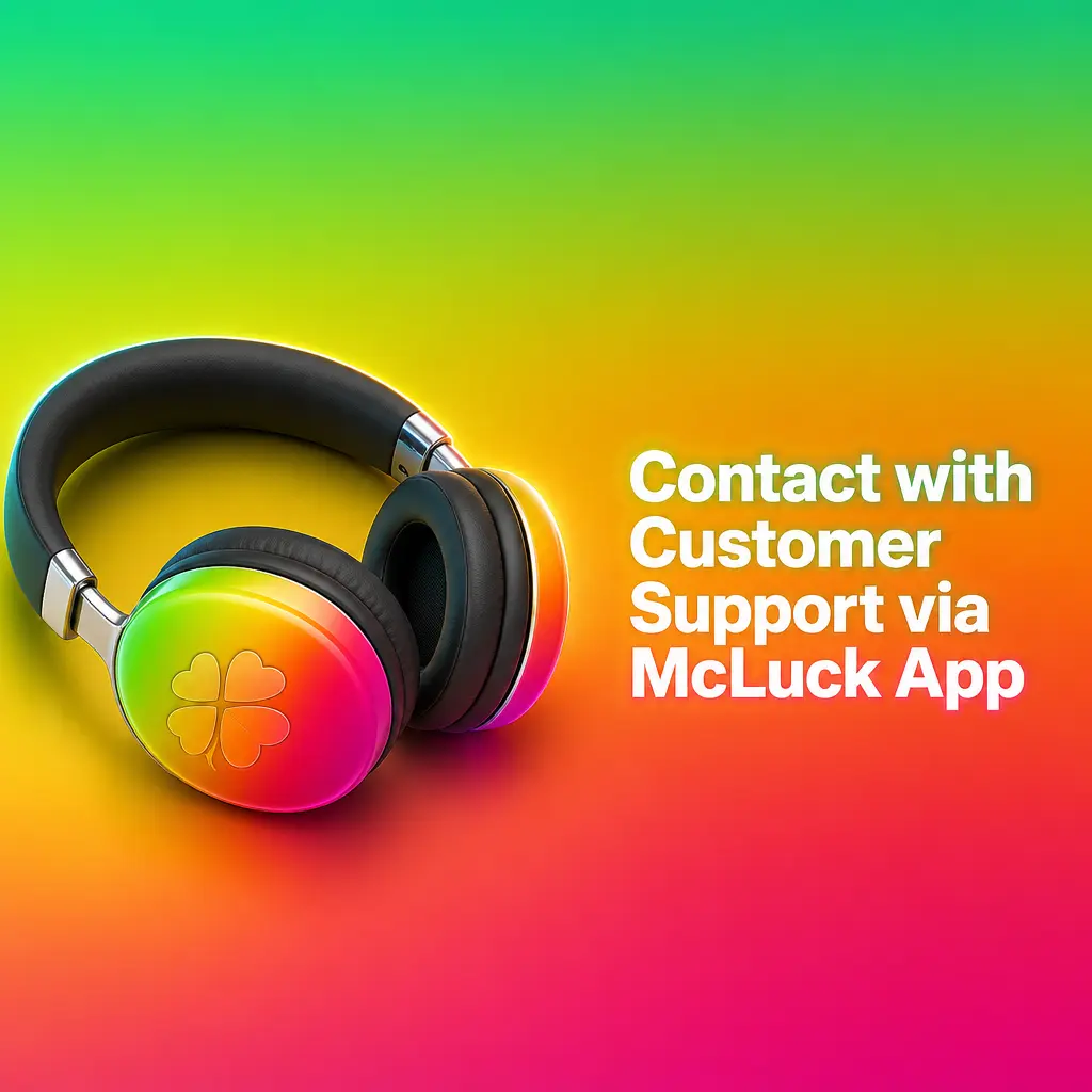 Customer support options in the McLuck app
