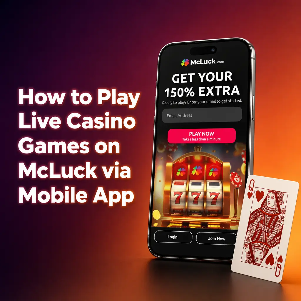 Playing live casino games on McLuck via mobile app