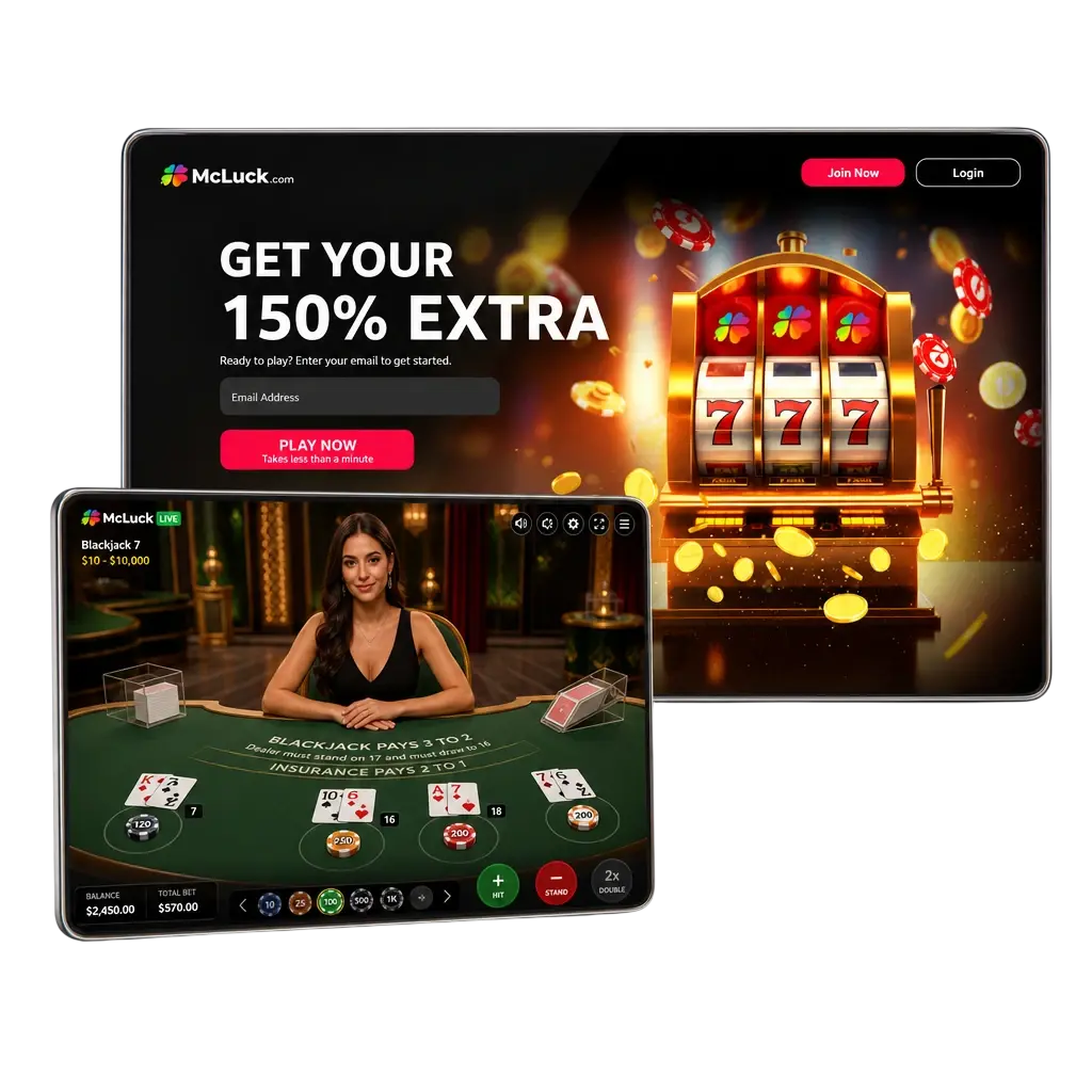 Live dealer casino table streaming on McLuck