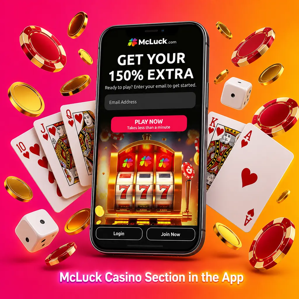 McLuck app casino lobby showing game categories