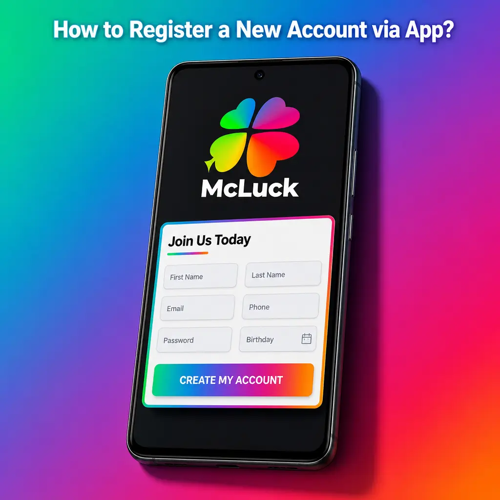 Registering a new account via the McLuck app