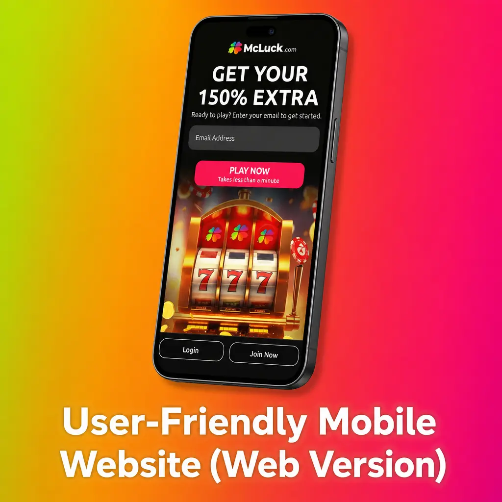 Mobile browser view of the McLuck casino website