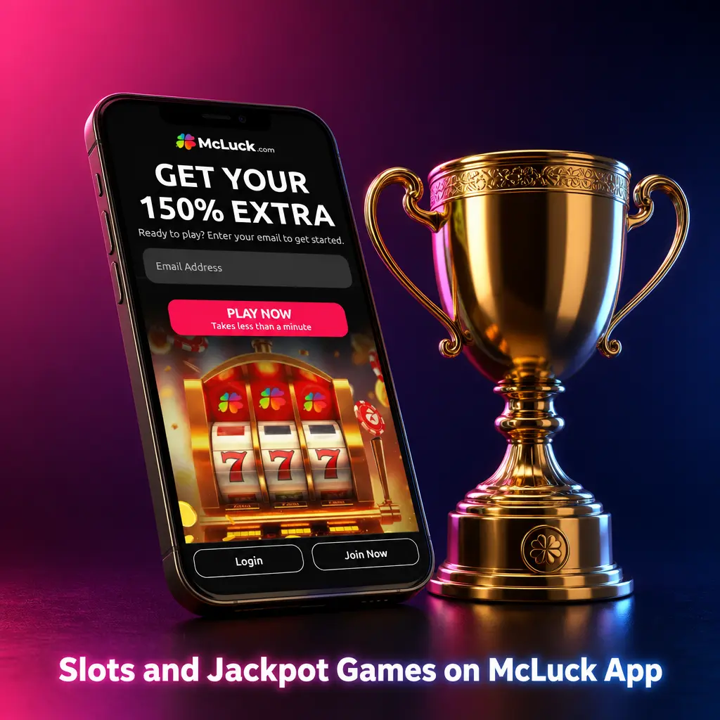 McLuck app casino lobby showing slots and jackpot games